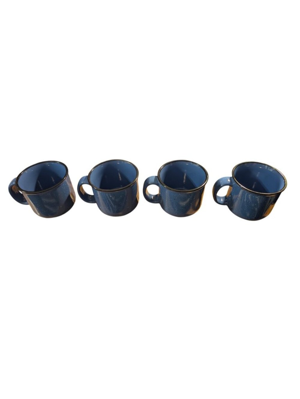 Marlboro Unlimited 4 Blue Speckled Ceramic Coffee Mugs Microwave Dishwasher Safe
